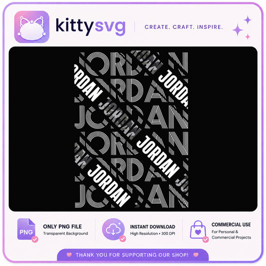 Jordan Name Pattern PNG, Retro Text Design PNG, Tumbler Wrap PNG