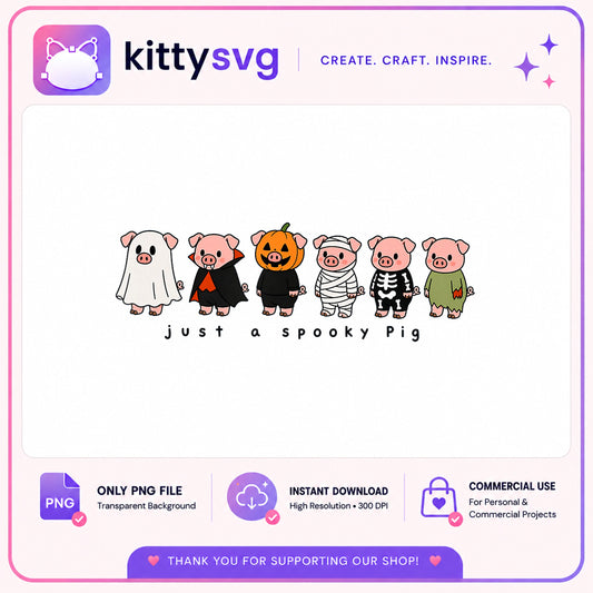 Just A Spooky Pig Halloween PNG, Cute Pig Halloween PNG, Halloween PNG