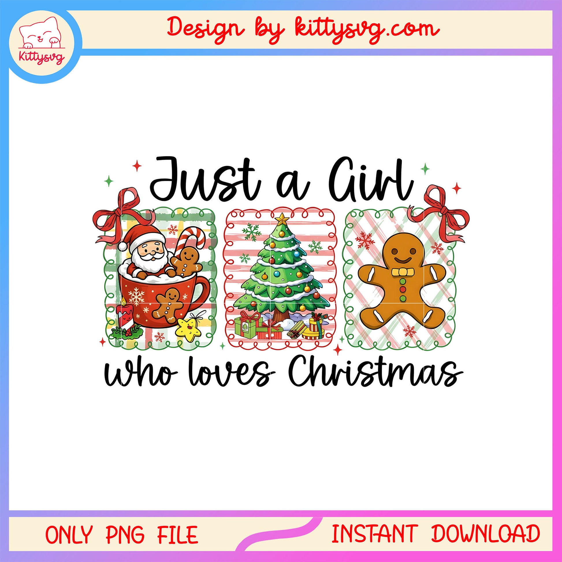 Just a girl who loves christmas quote clipart png, christmas png