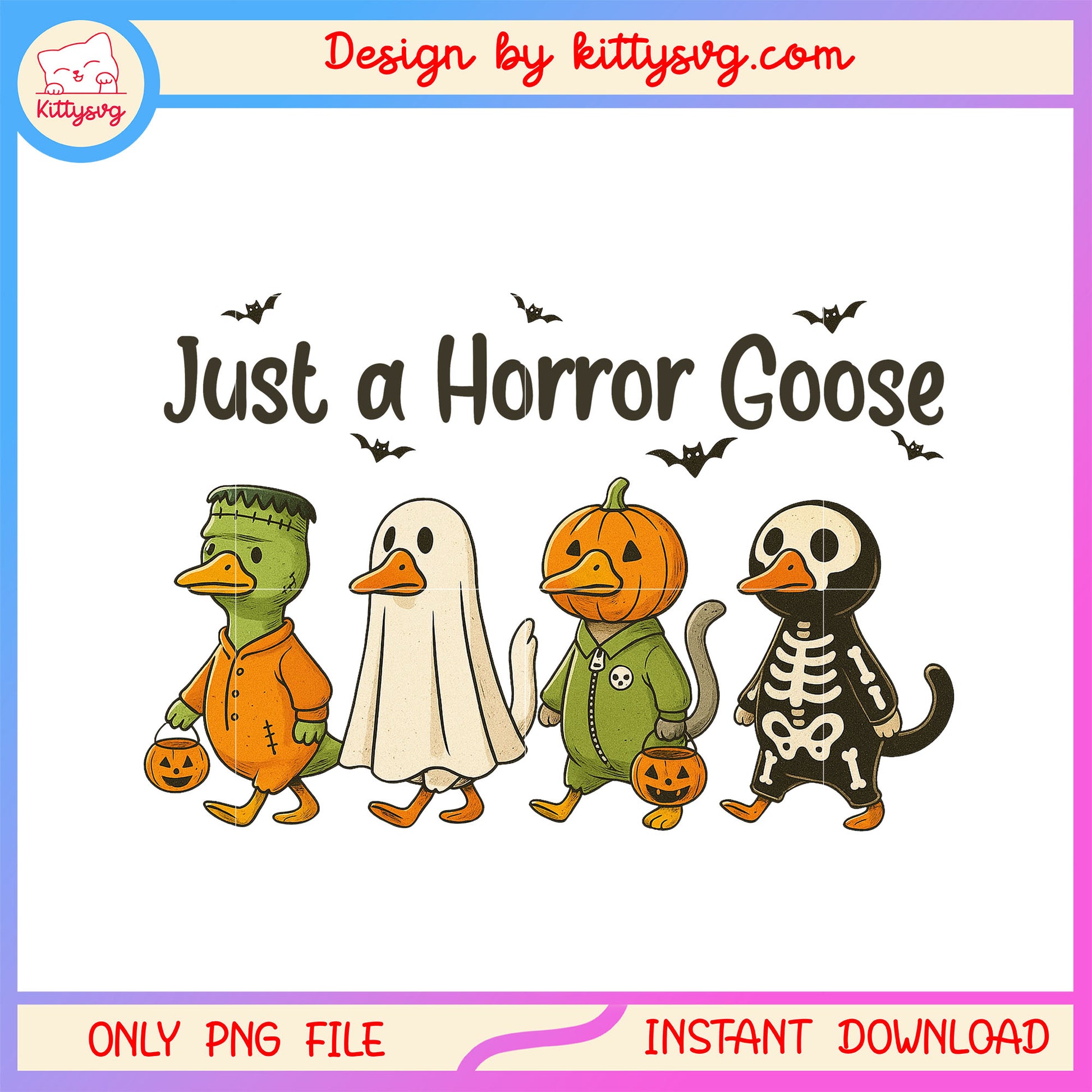 Just a horror goose png, costume for halloween png, horror halloween png