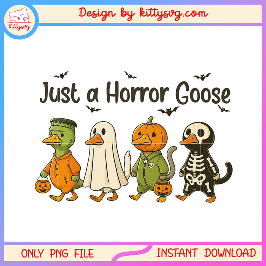 Just a horror goose png, costume for halloween png, horror halloween png