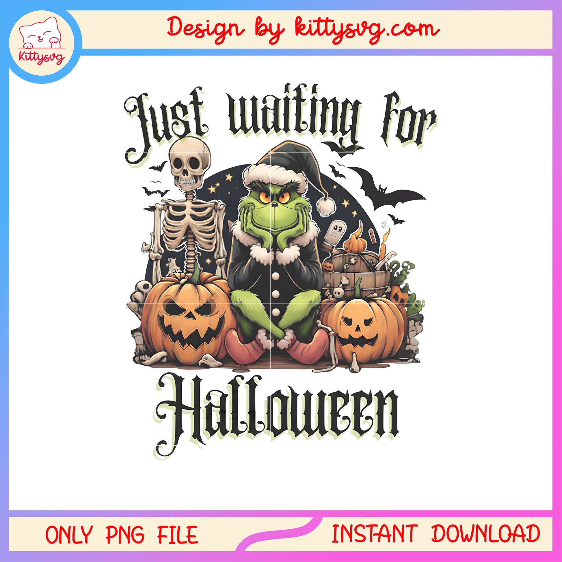 Just waiting for halloween grinch png, grinch halloween png