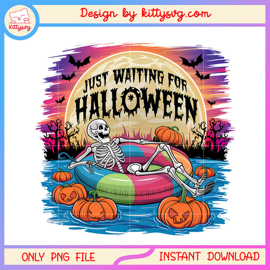 Just waiting for halloween spooky summer png, horror summer vibes png, halloween png