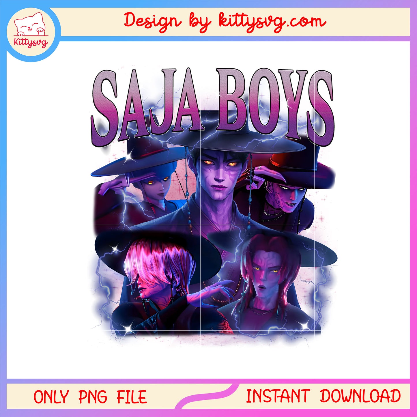 K-pop saja boys team horror art png, kpop demon hunters movie png