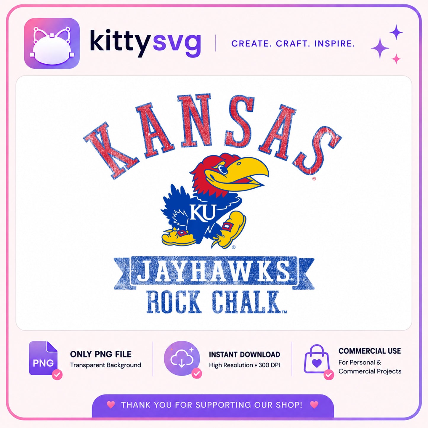 Kansas Jayhawks Rock Chalk PNG, KU Jayhawks PNG, Kansas PNG