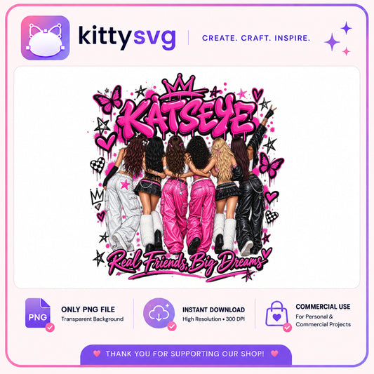 Katseye Real Friends Big Dreams PNG, Kpop Girl Group PNG, Fan Art PNG