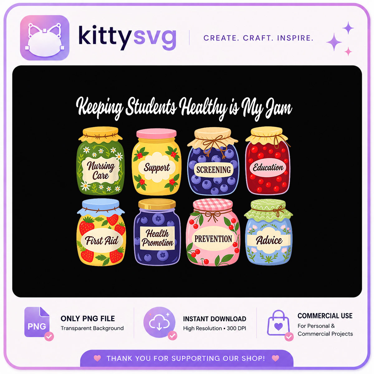 Keeping Students Healthy Is My Jam PNG, School Nurse PNG, Nurse Life PNG