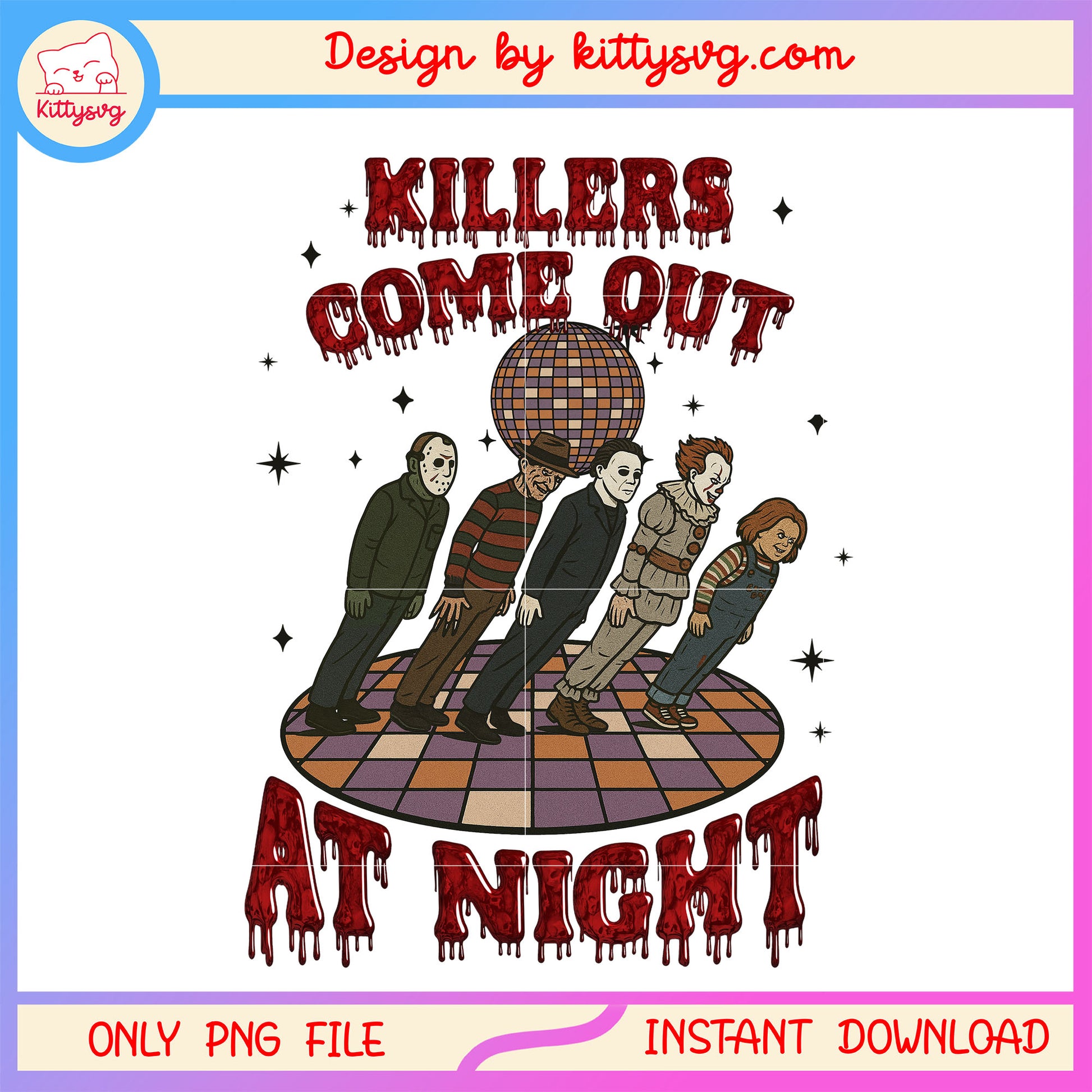 Killers come out at night png, halloween horror nights png, killer png