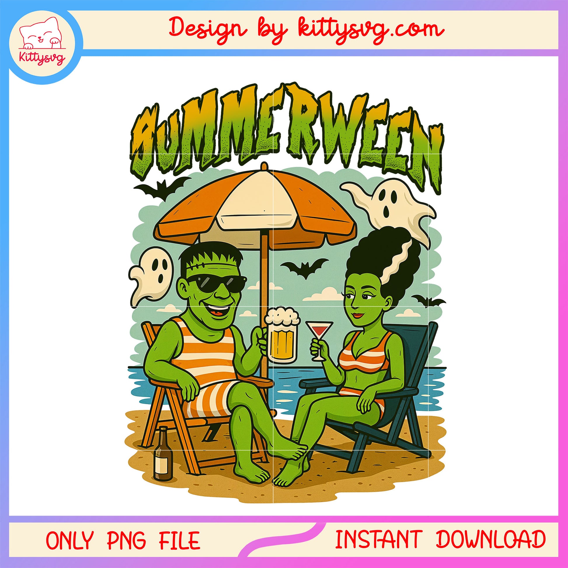 Killer summerween vibes png, summer vibes png, couples halloween costumes​ png