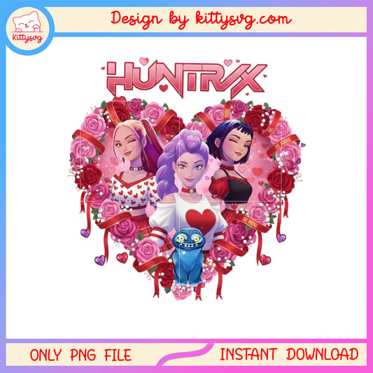 Kpop demon hunter lovely heart valentine png,  kpop demon hunters png