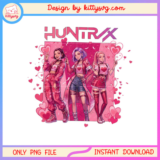 Kpop demon hunter lovely pink valentine png,  kpop demon hunters png