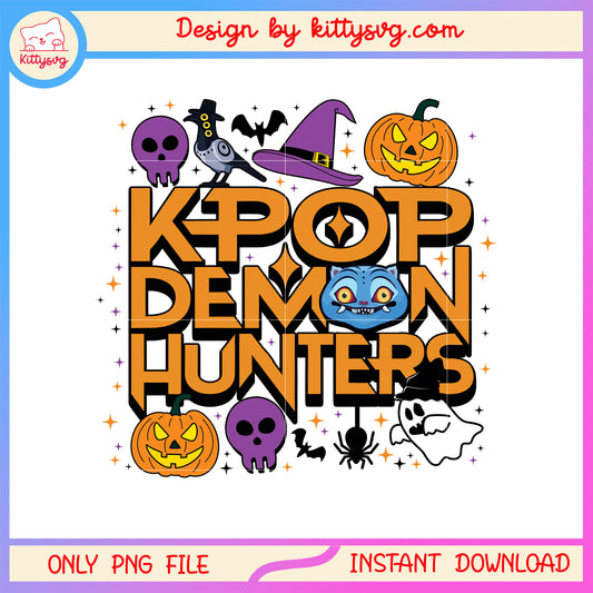 Kpop demon hunters halloween halloween text png, kpop halloween png