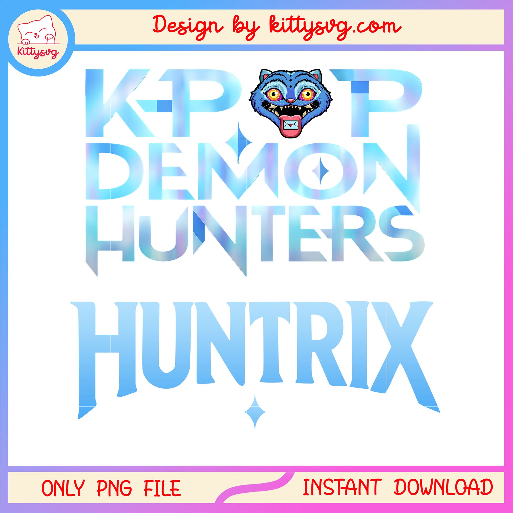 Kpop demon hunters huntrix font design png, huntrix girl group png