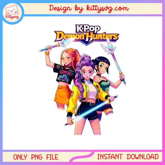 Kpop demon hunters huntrix group png, huntrix demon hunters png
