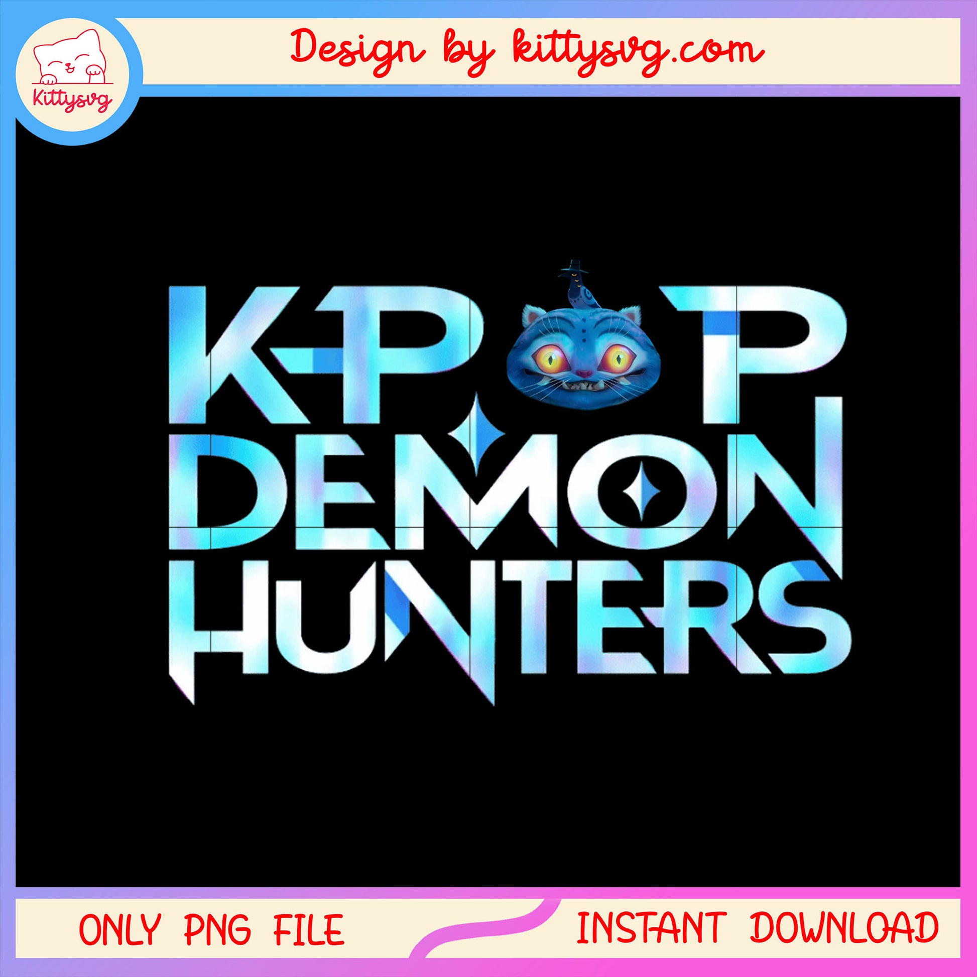 Kpop demon hunters logo design png, demon hunters movie png