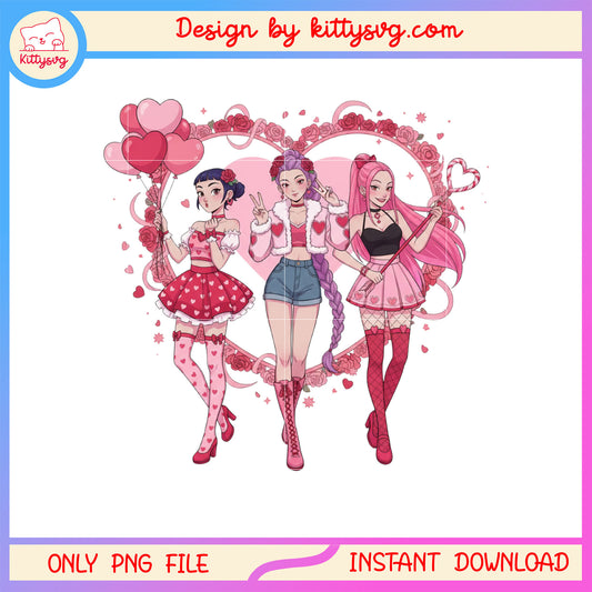 Kpop demon hunters rose valentine png,  kpop demon hunters png