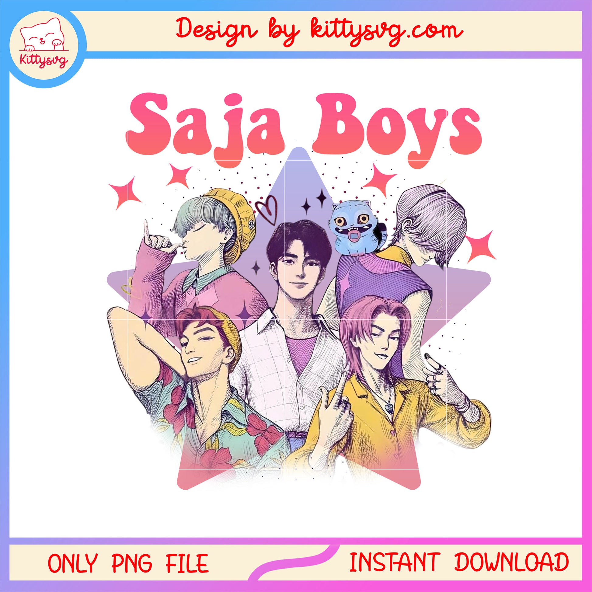 Kpop demon hunters saja boys art png, saja boys fanart png