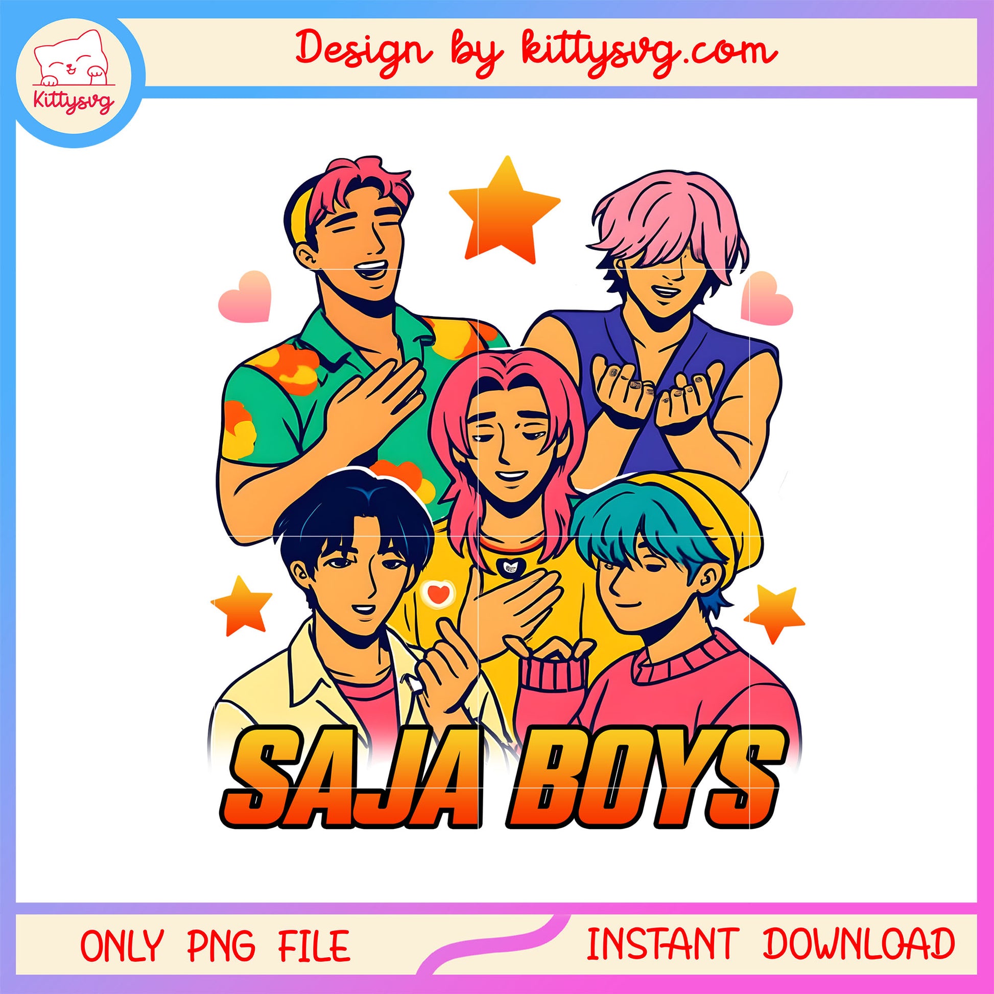 Kpop demon hunters saja boys cute design png, the saja band png