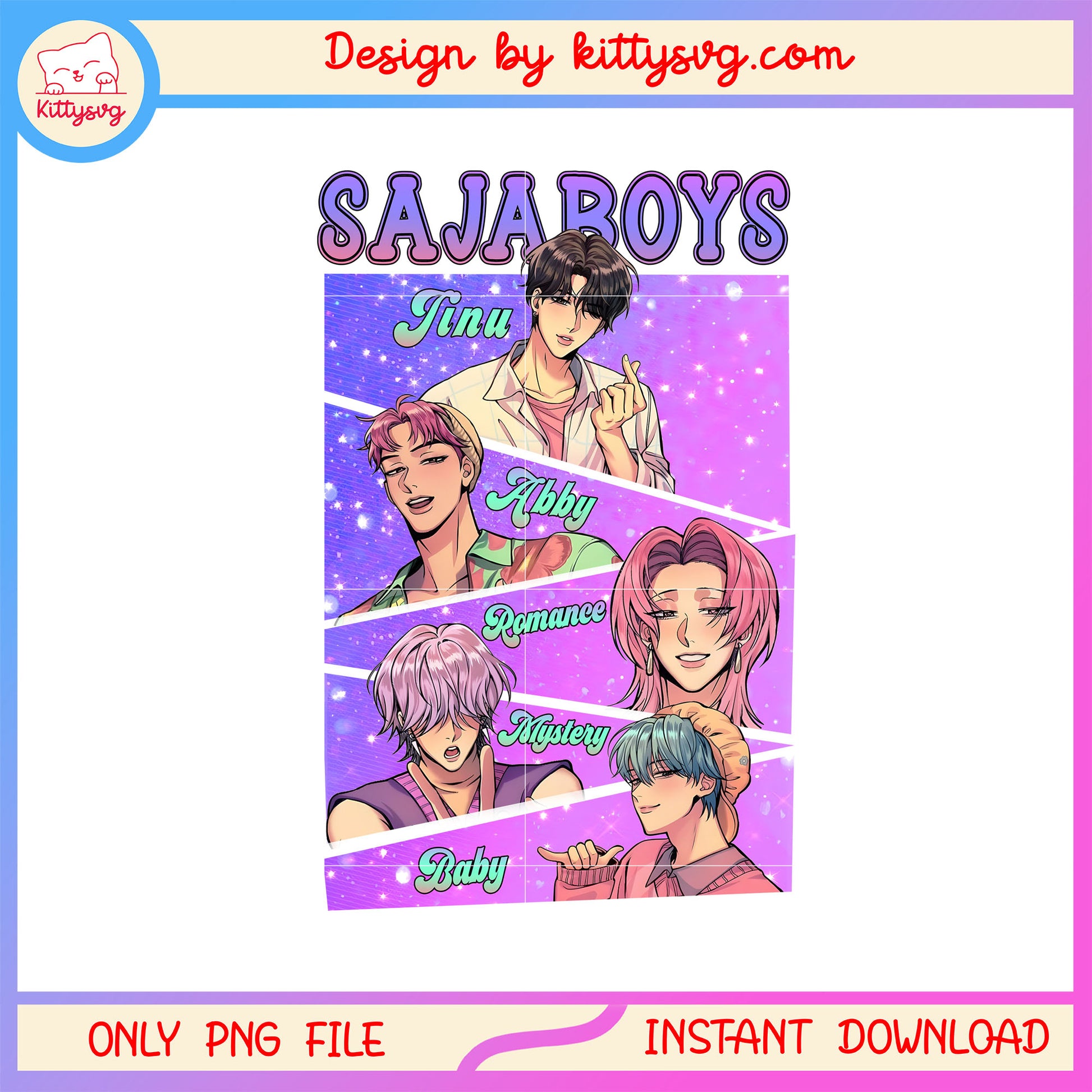 Kpop demon hunters saja boys members design png, the saja boys png