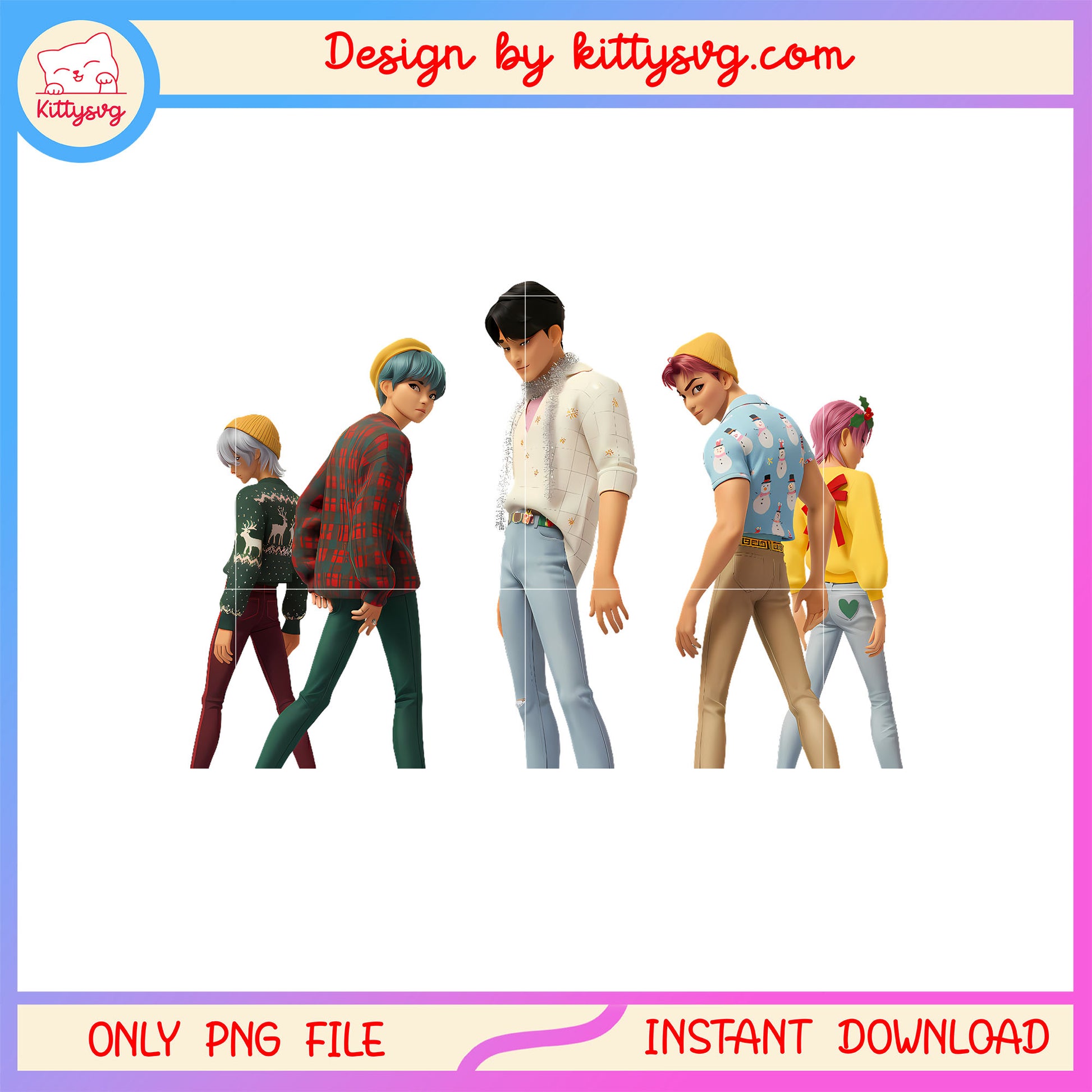 Kpop demon hunters saja boys posing png, saja band png