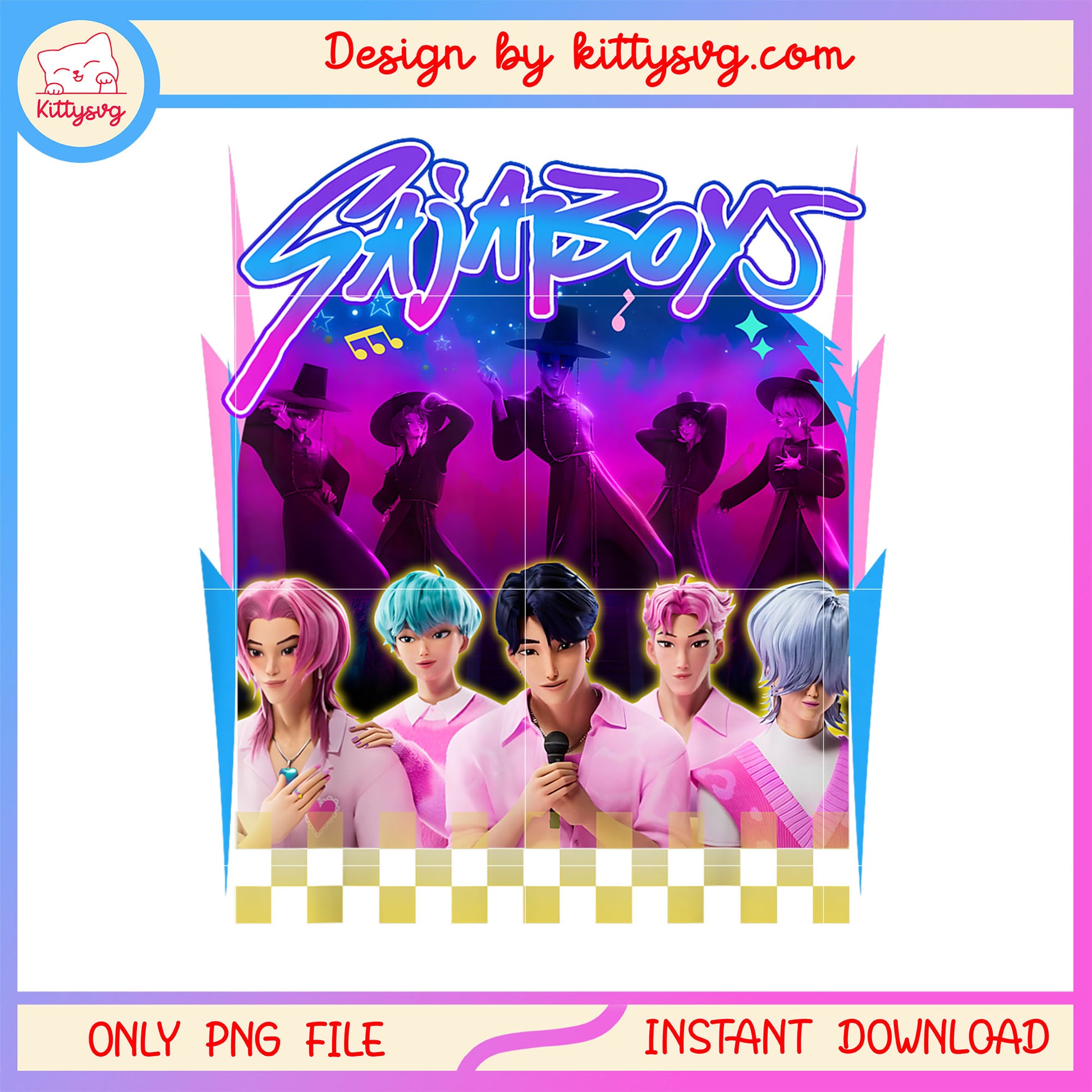 Kpop demon saja boys band members png, kpop boy group png