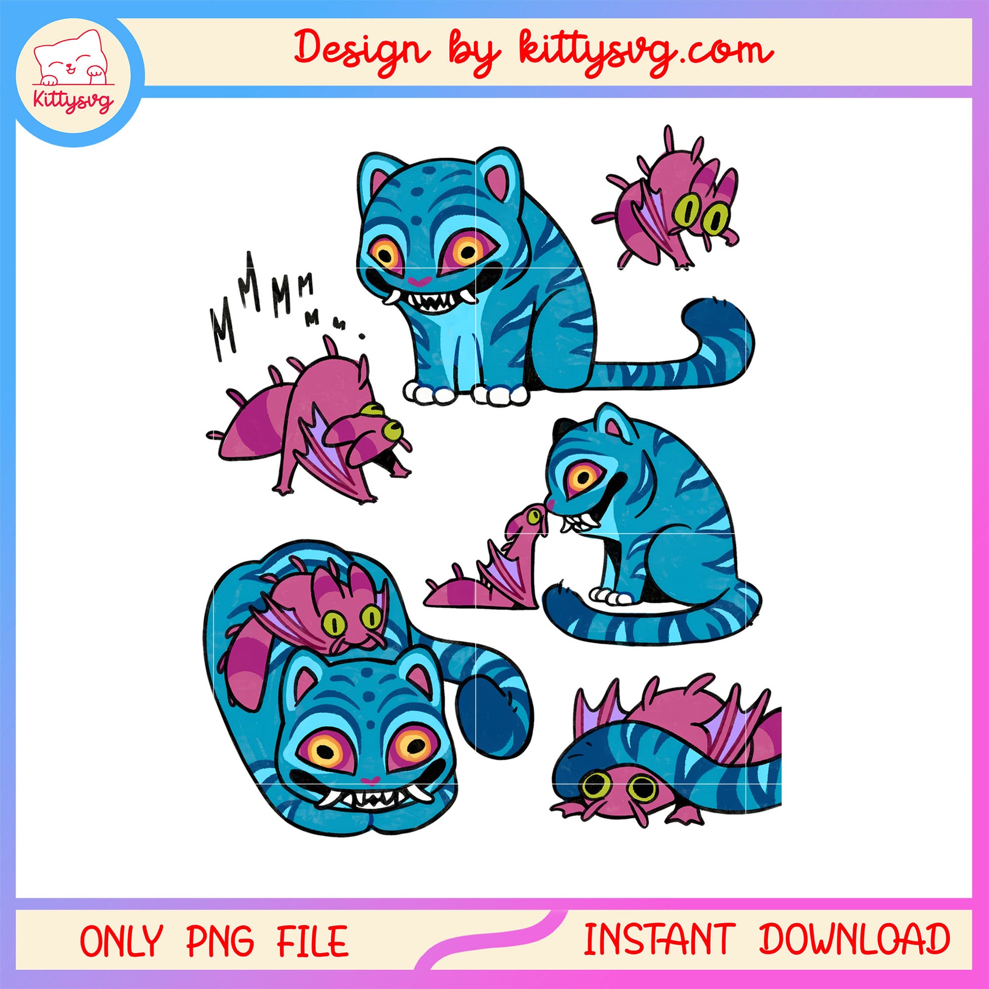 Kpop derpy tiger bundle png, cute tiger animal png, netflix movies png