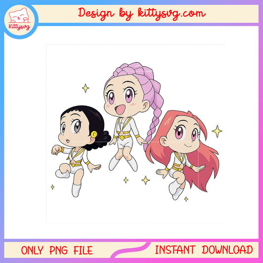 Kpop girl group characters drawing png, rumi zoey mira png, huntrix group png