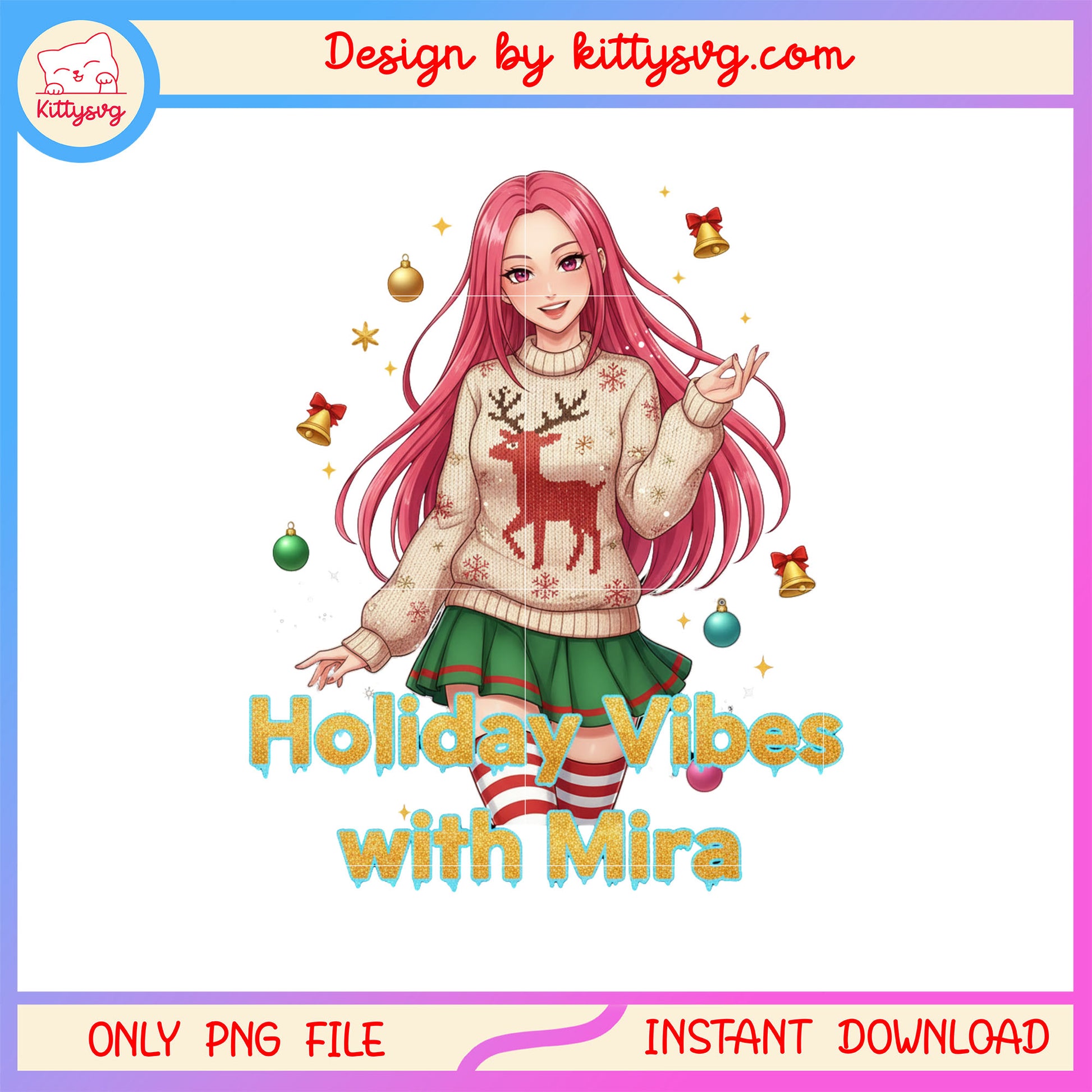 Kpop holiday vibes with mira huntrix png, huntrix mira png