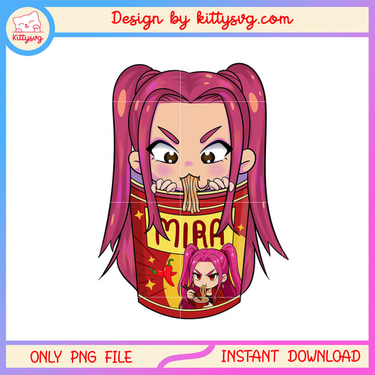 Kpop hunters mira ramen logo design png, kpop demon hunters png