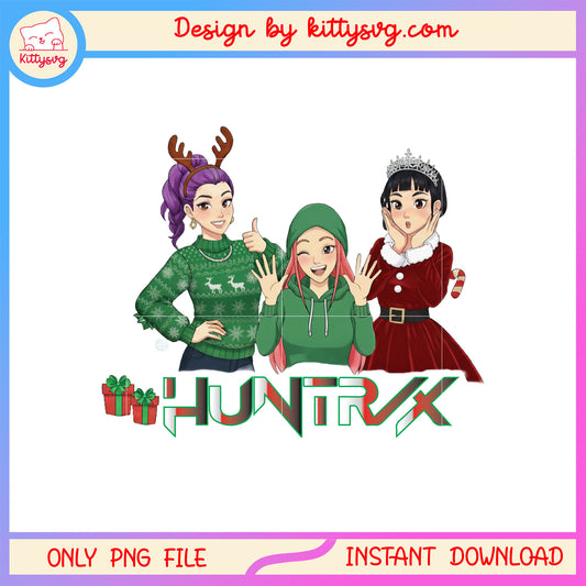 Kpop huntrix band merry christmas gifts png, kpop demon hunters png