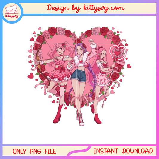 Kpop huntrix bow and arrow love valentine png,  kpop demon hunters png