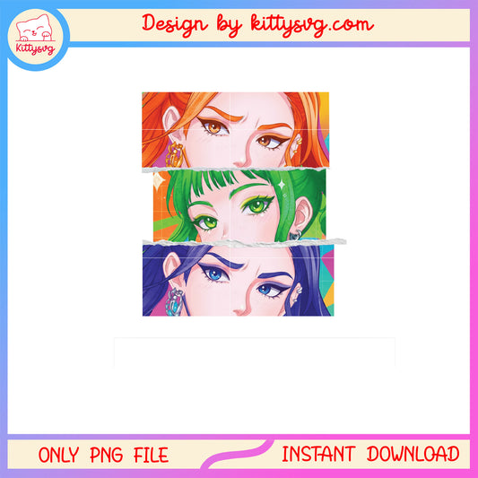 Kpop huntrix characters eyes collage pic png, merry x mas png