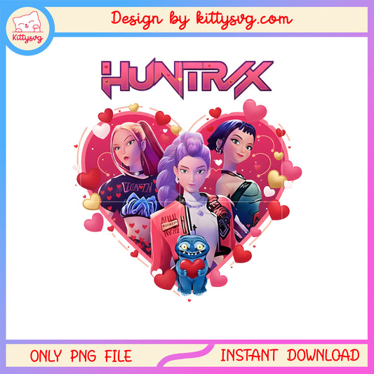 Kpop huntrix fiery red heart valentine  png,  kpop demon hunters png