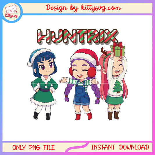 Kpop huntrix happy cozy christmas png, huntrix movie png