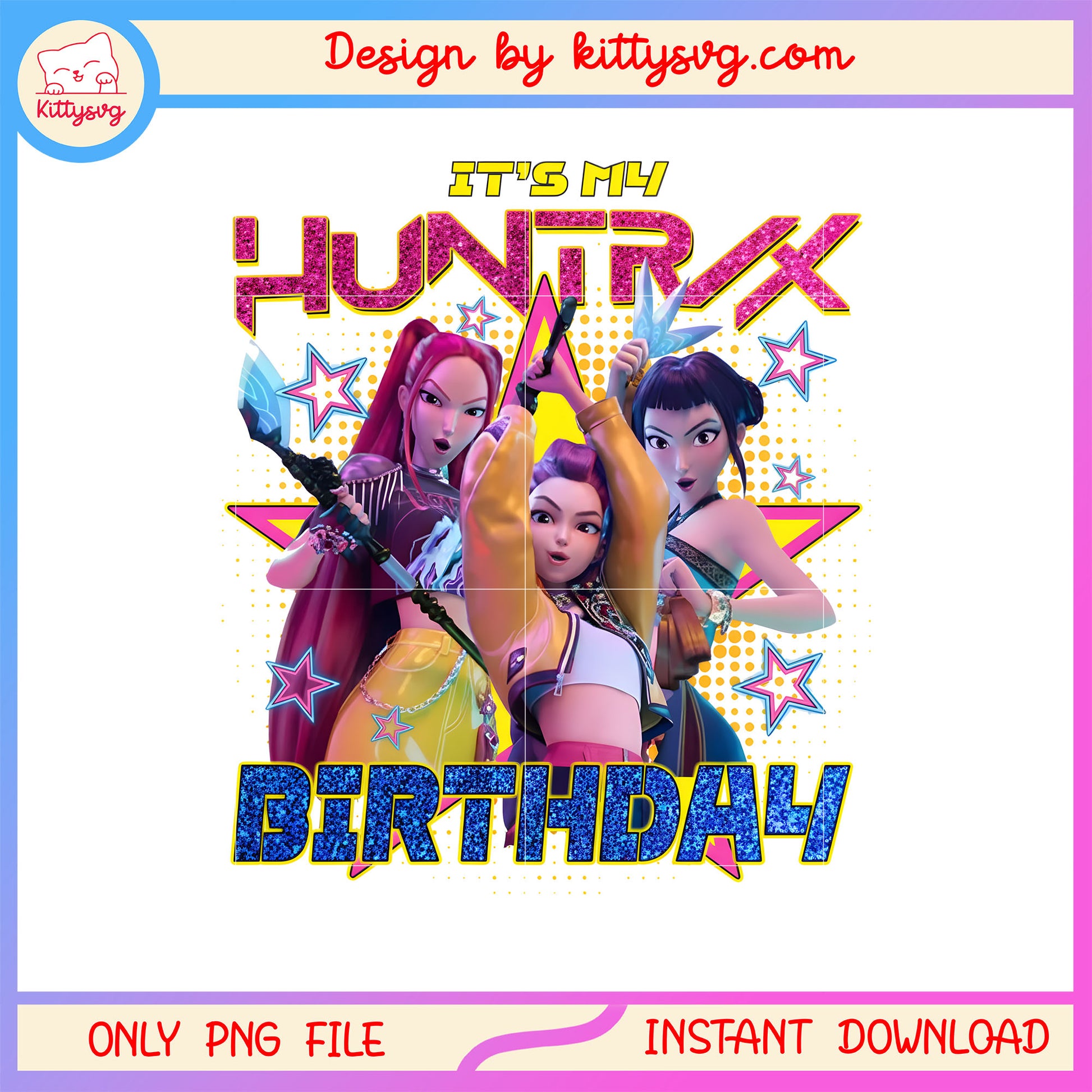 Kpop huntrix it's my birthday png, kpop demon hunters girls png