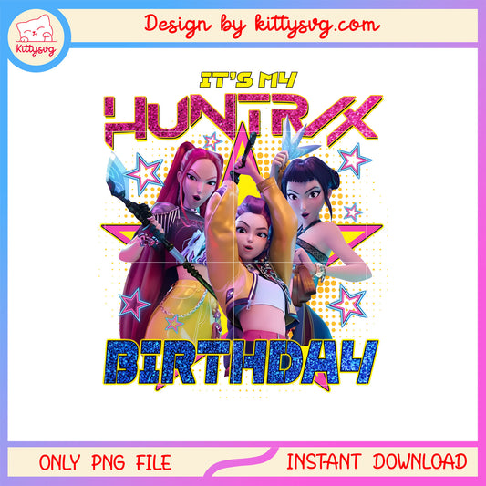 Kpop huntrix it's my birthday png, kpop demon hunters girls png