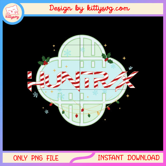 Kpop huntrix logo christmas design png, movie kpop png