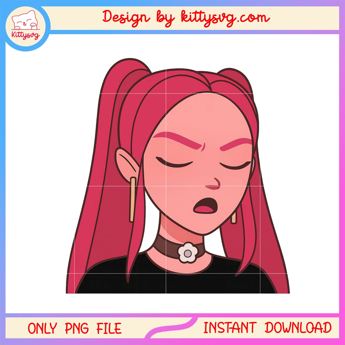 Kpop huntrix mira member disagreeable emoji png, kpop huntrix png