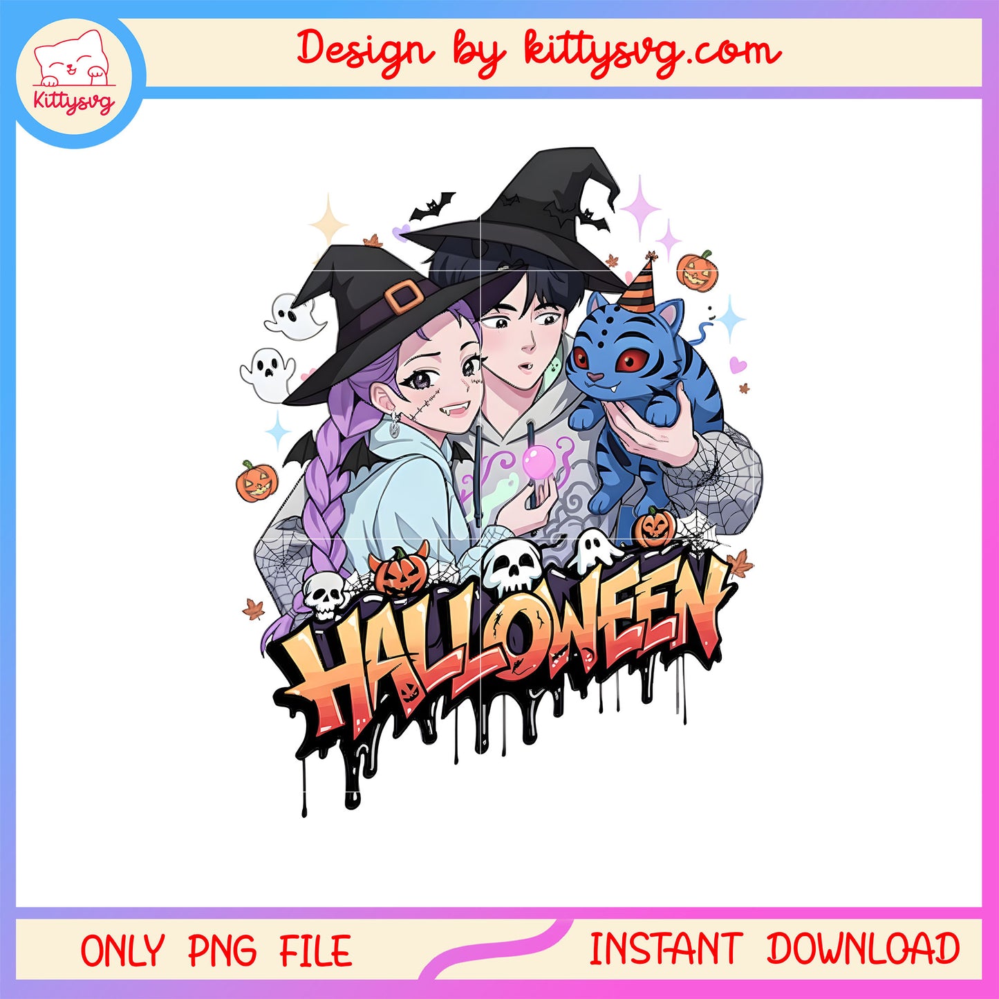 Kpop huntrix rumi jinu tiger halloween png, rumi and jinu png