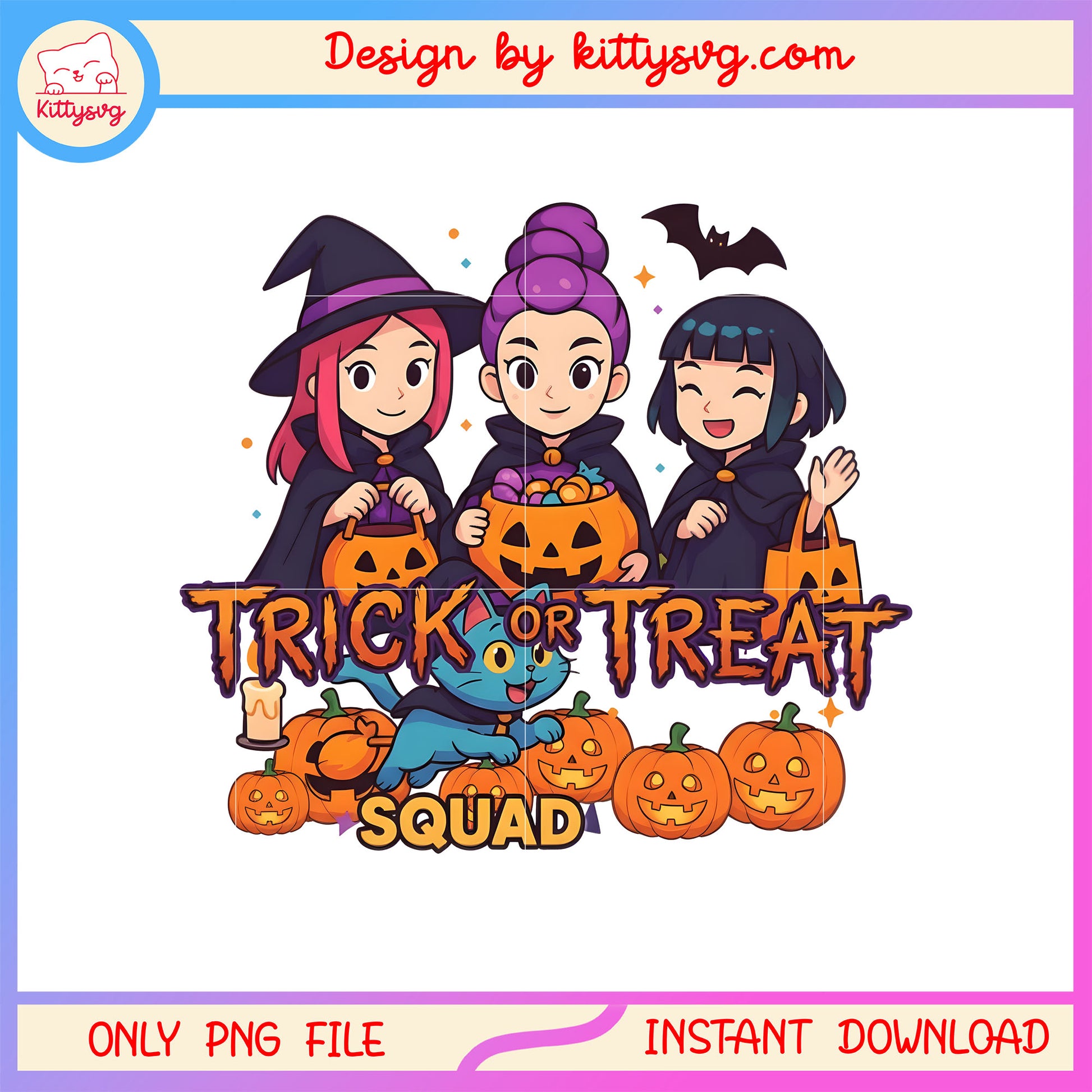 Kpop huntrix trick or treat squad halloween png, huntrix fanart png