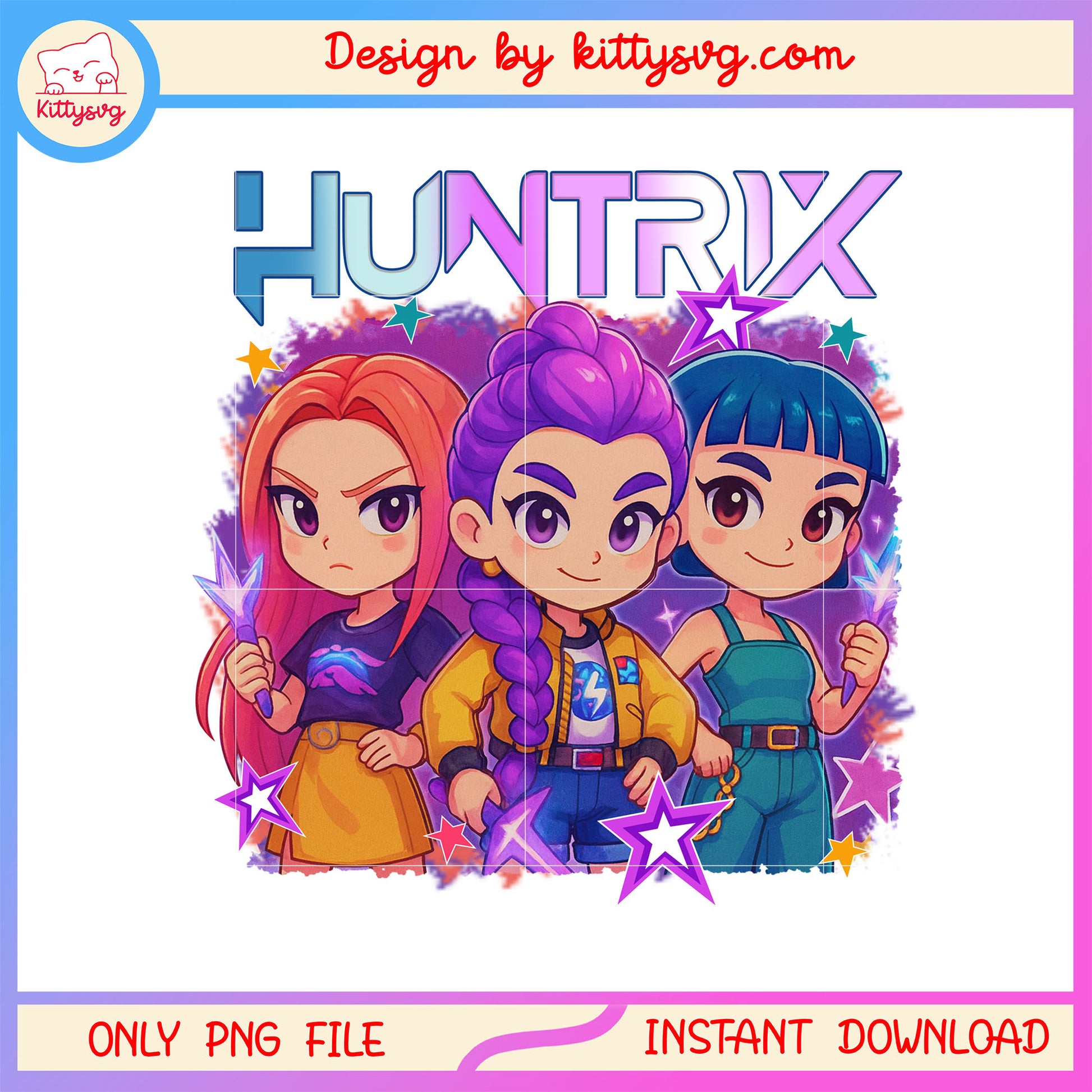 Kpop idols huntrix chibi png, kpop demon hunters movie png