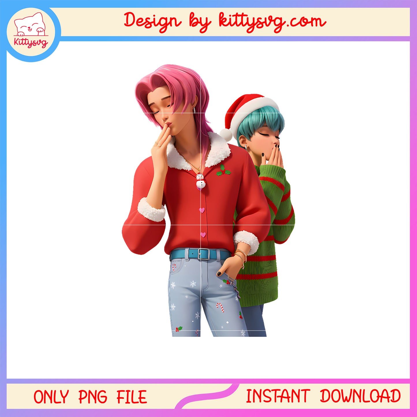 Kpop romance baby happy christmas png, saja boys members png