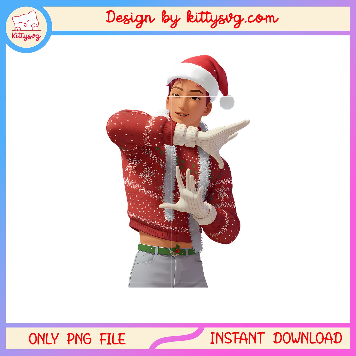 Kpop saja boys abby merry christmas design png, saja boys abby png