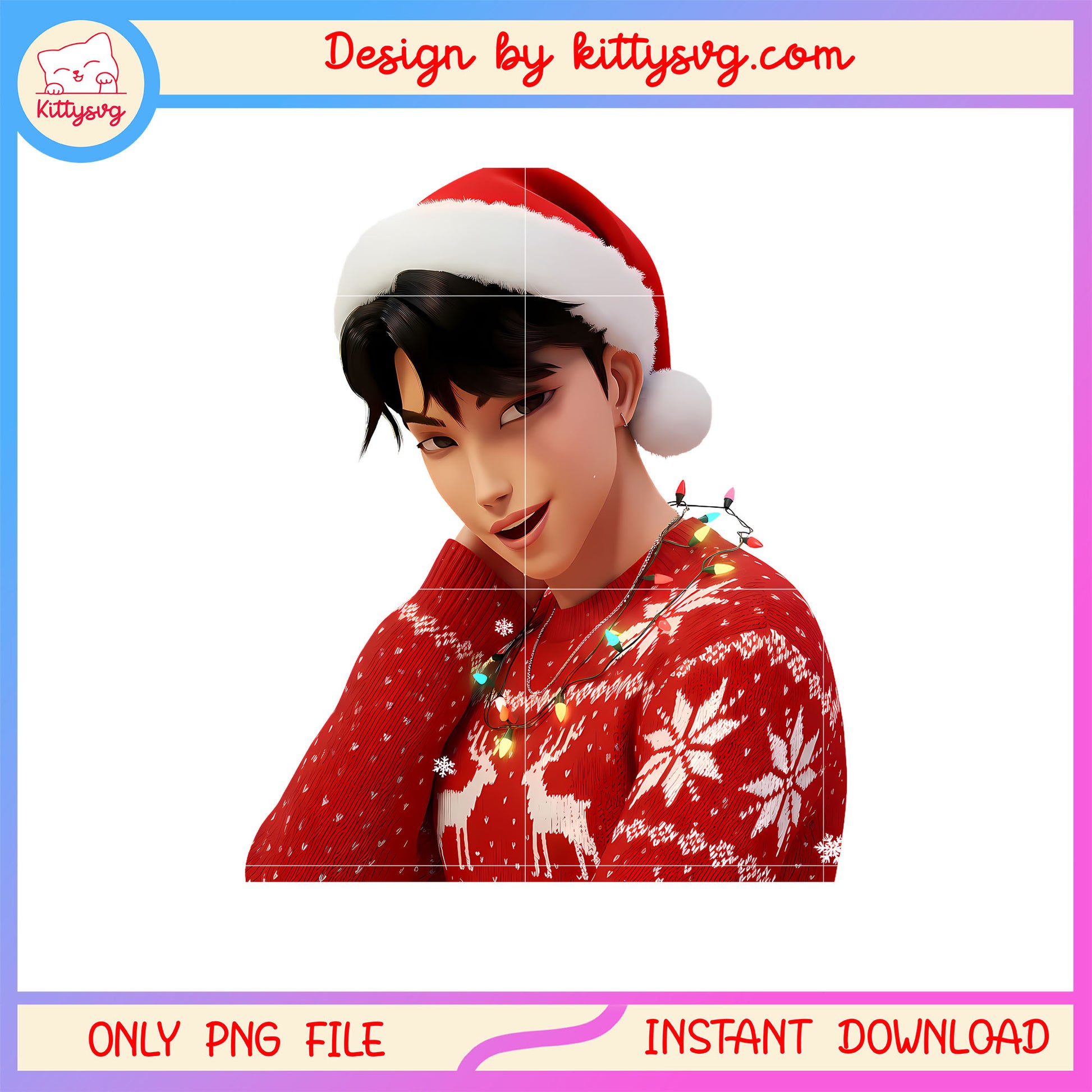 Kpop saja boys jinu christmas santa hat png, saja boys jinu png