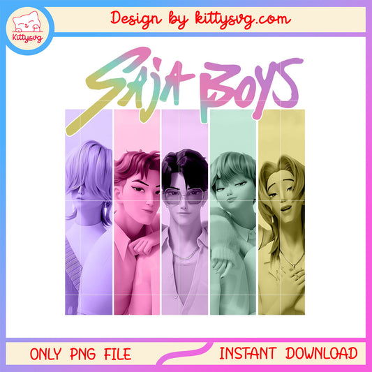 Kpop saja boys members design png, kpop demon hunters characters saja boys png
