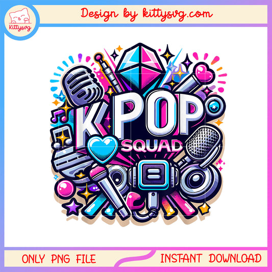 Kpop squad music lover design png, kpop music png