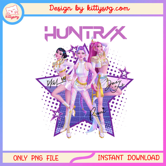 Kpop star huntrix members png, kpop demon hunter merch png