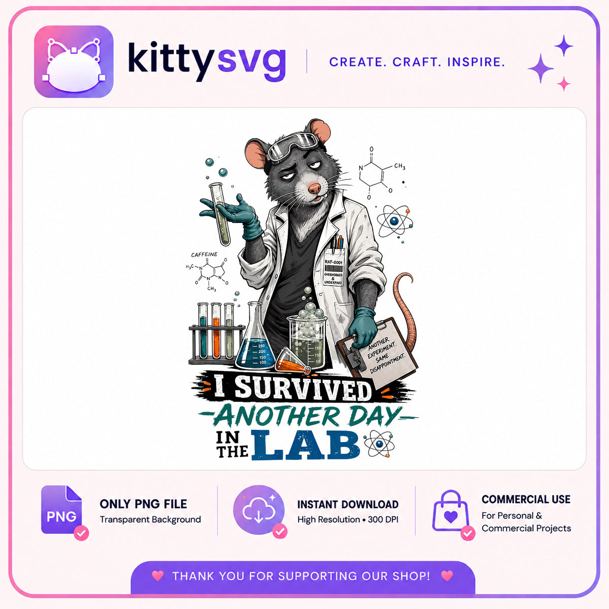 Lab Rat Scientist PNG, Funny Science Shirt, Lab Tech PNG