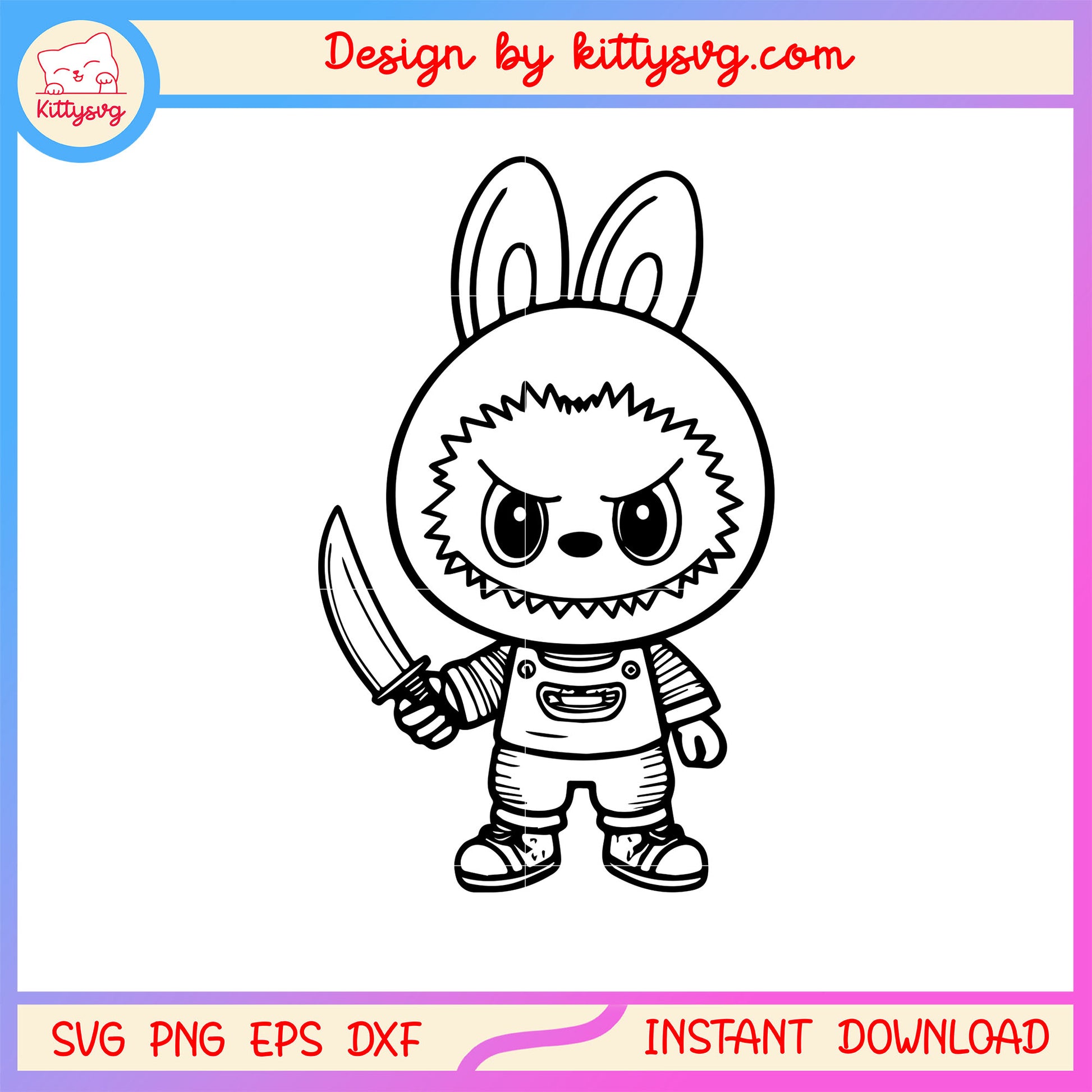Labubu chucky costume design svg, labubu the monster svg