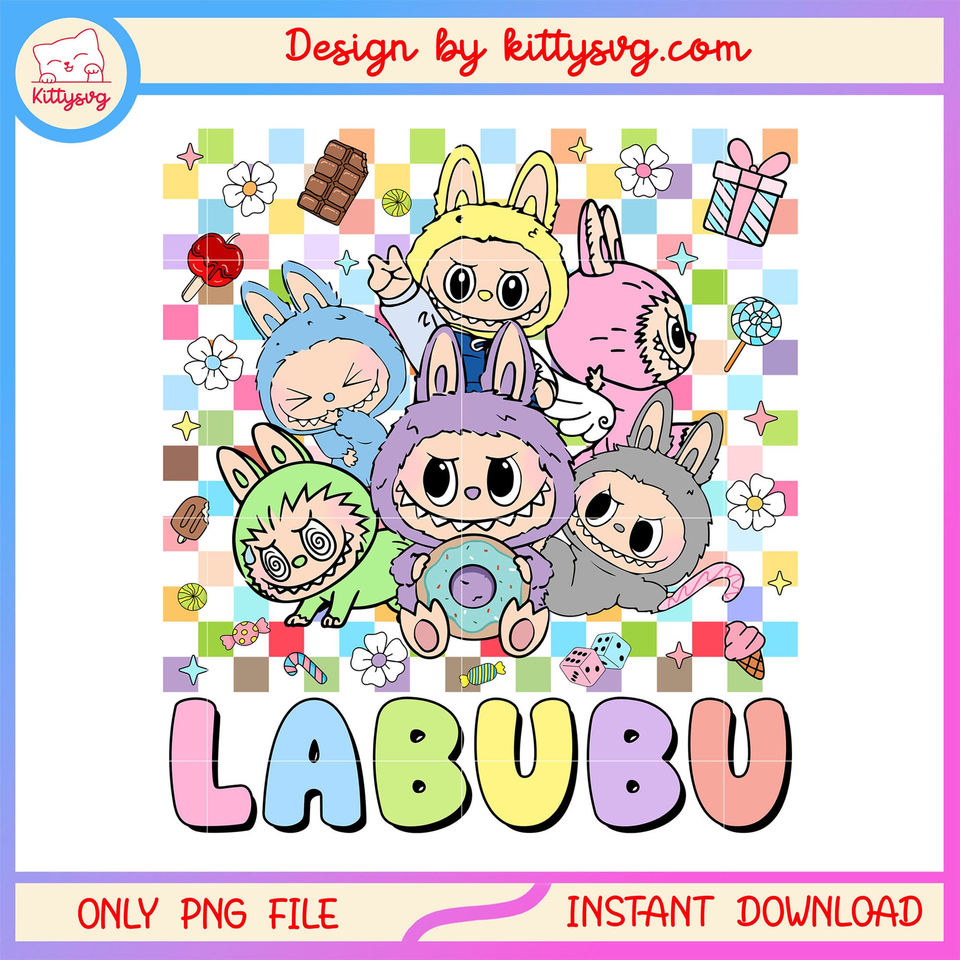 Labubu clothes sweet clipart design png, labubu drawing png